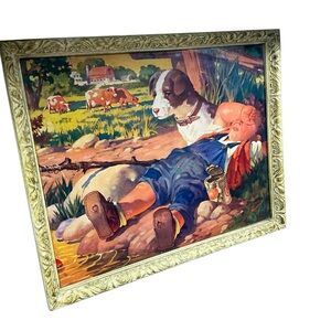 Vintage 1940s framed advertising poster 18 x 22 USA